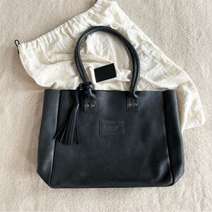 Parker Clay Merkato tote in black full grain leather